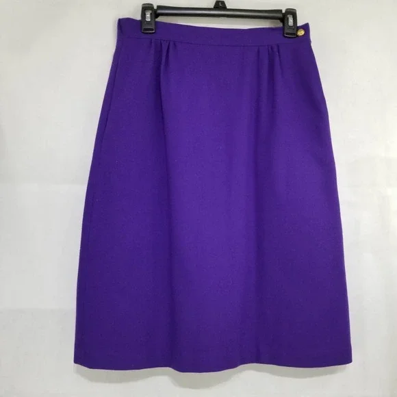 Vintage Gregor Wool Purple Skirt Suit Blazer Jacket 8 Lined - Picture 8 of 12